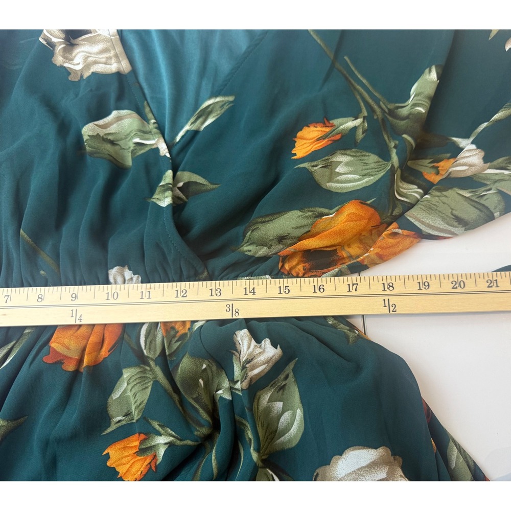 Baltic Born Kia Kimono Maxi Dress Womens XS Deep Topaz Floral Green V-Neck New - Picture 9 of 11